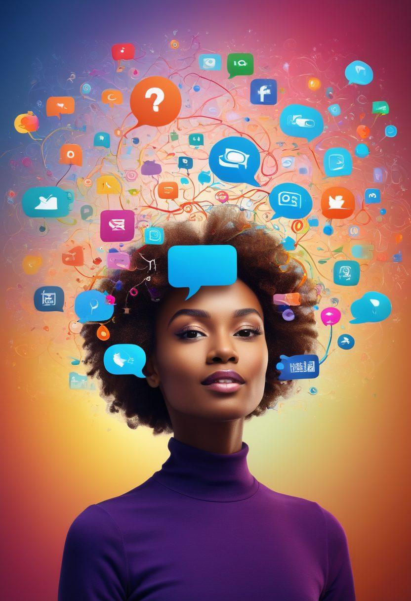 A vibrant digital landscape filled with interconnected social media icons and creative tools symbolizing blogging, surrounded by colorful thought bubbles representing ideas and creativity. A central figure, diverse in appearance, is joyfully engaging with the tools and elements around them, embodying connection and creativity. The background features swirling patterns of creativity and collaboration, enhancing the sense of community in the blogosphere. bright colors. 3D.